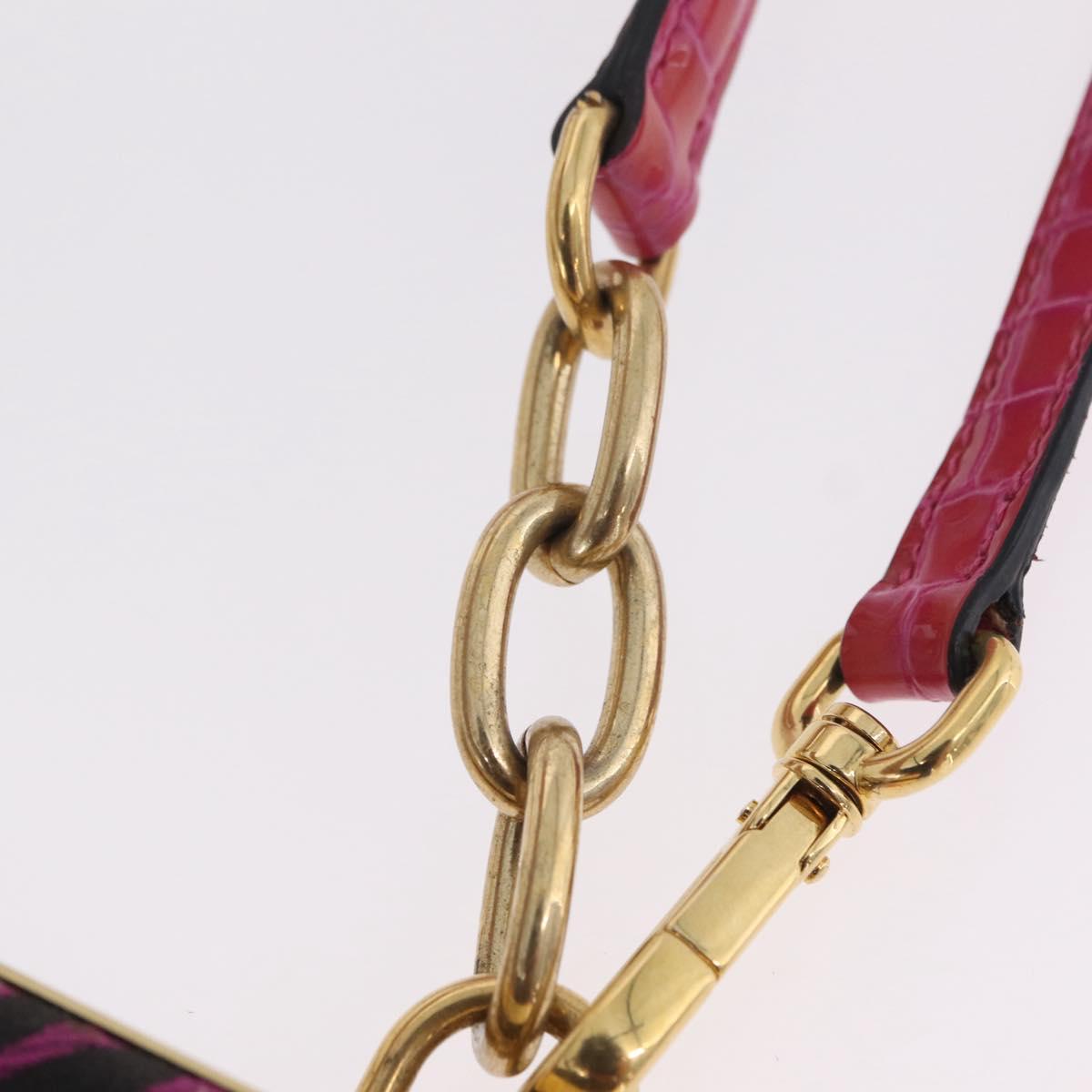 Miu Miu Hand Bag Canvas 2way Pink Gold Auth 167644A