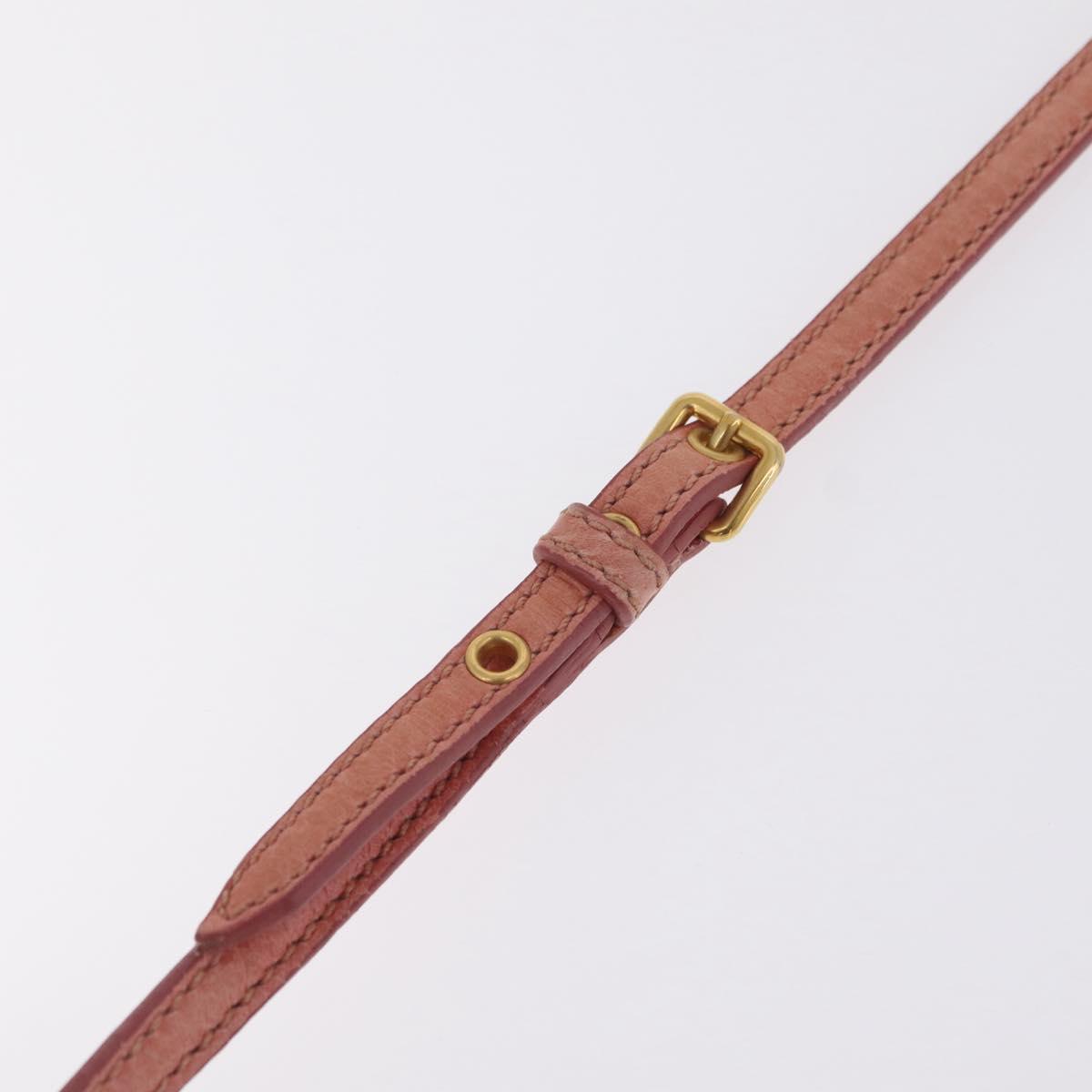 Miu Miu Matelasse Shoulder Bag Leather Pink Gold Auth 167645A