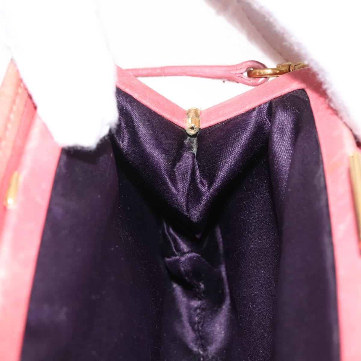 Miu Miu Matelasse Shoulder Bag Leather Pink Gold Auth 167645A