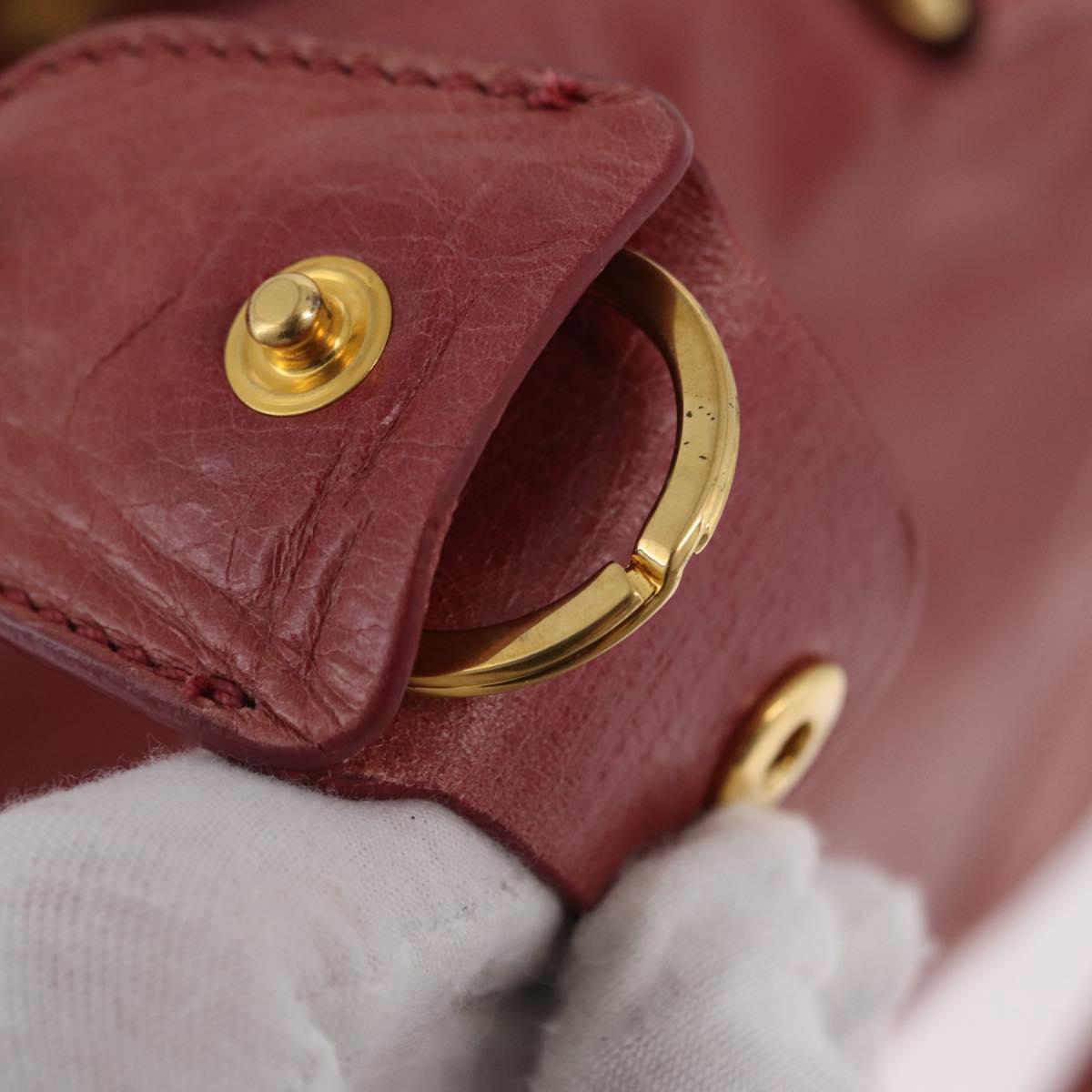 Miu Miu Hand Bag Leather 2way Pink Gold Auth 167648A
