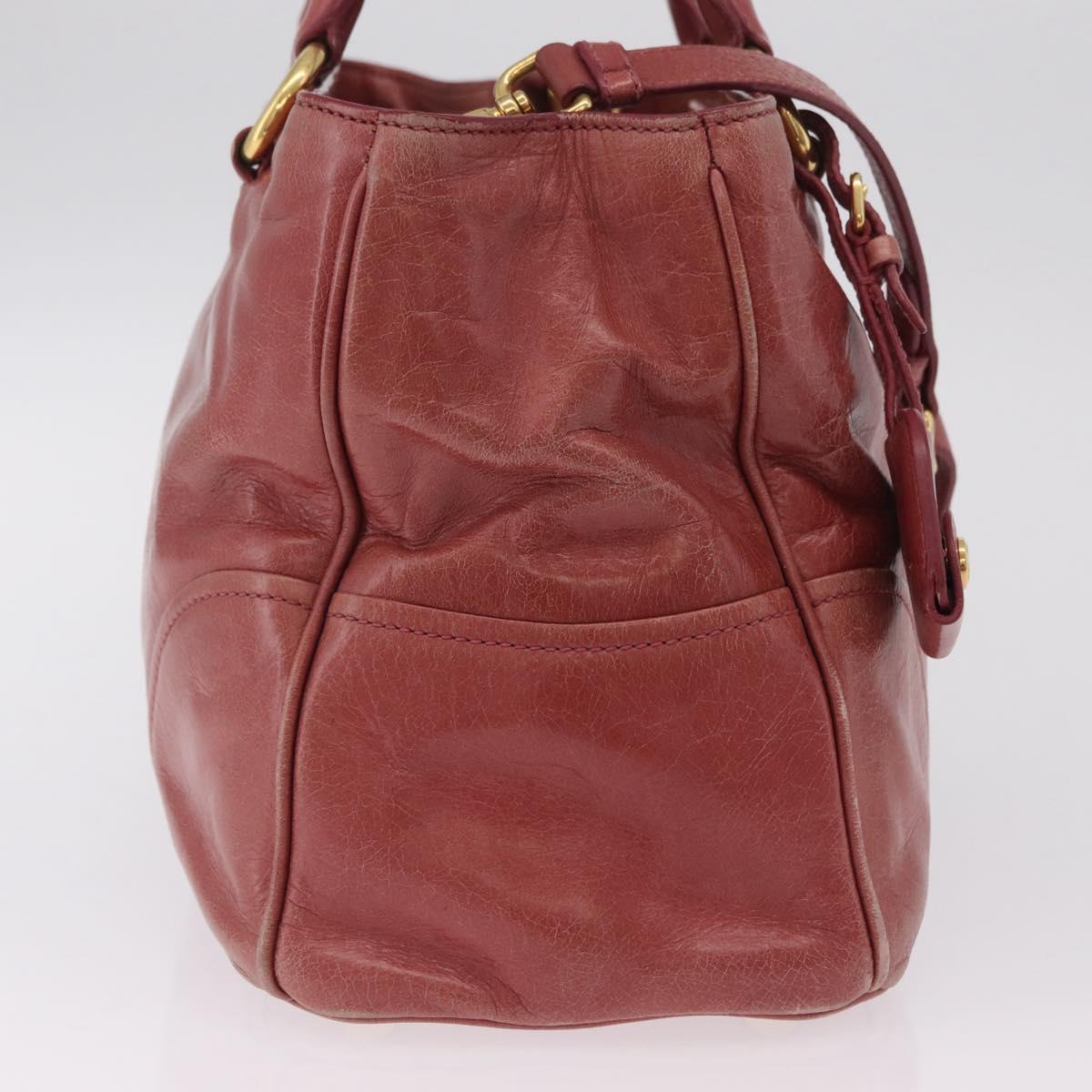 Miu Miu Hand Bag Leather 2way Pink Gold Auth 167648A