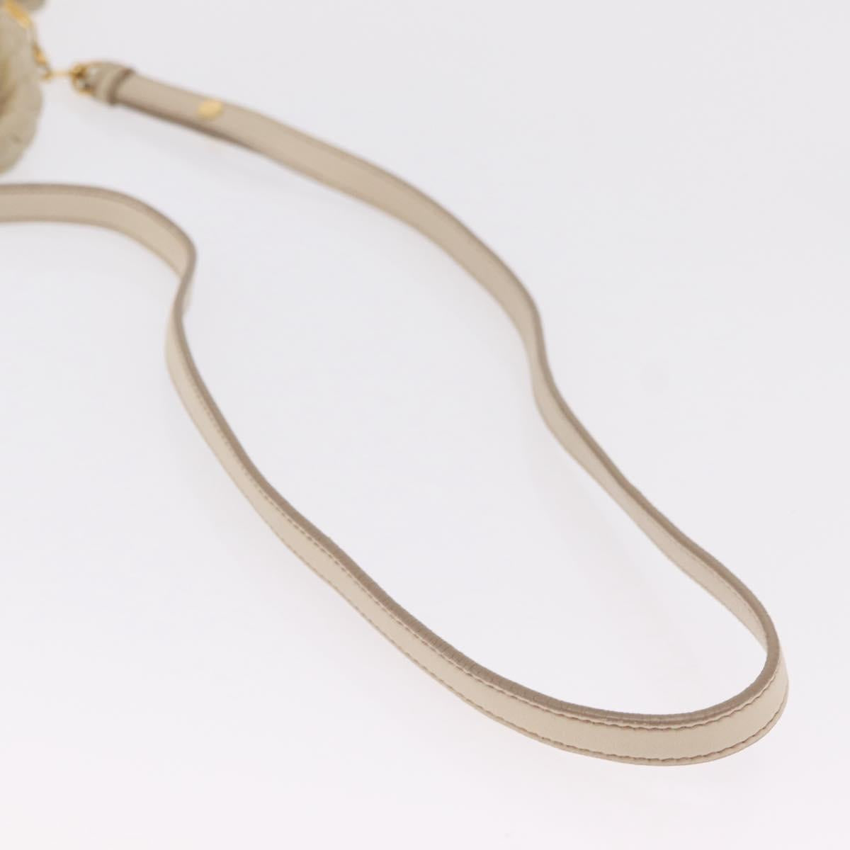 Miu Miu Matelasse Hand Bag Leather 2way Beige Gold Auth 167655A