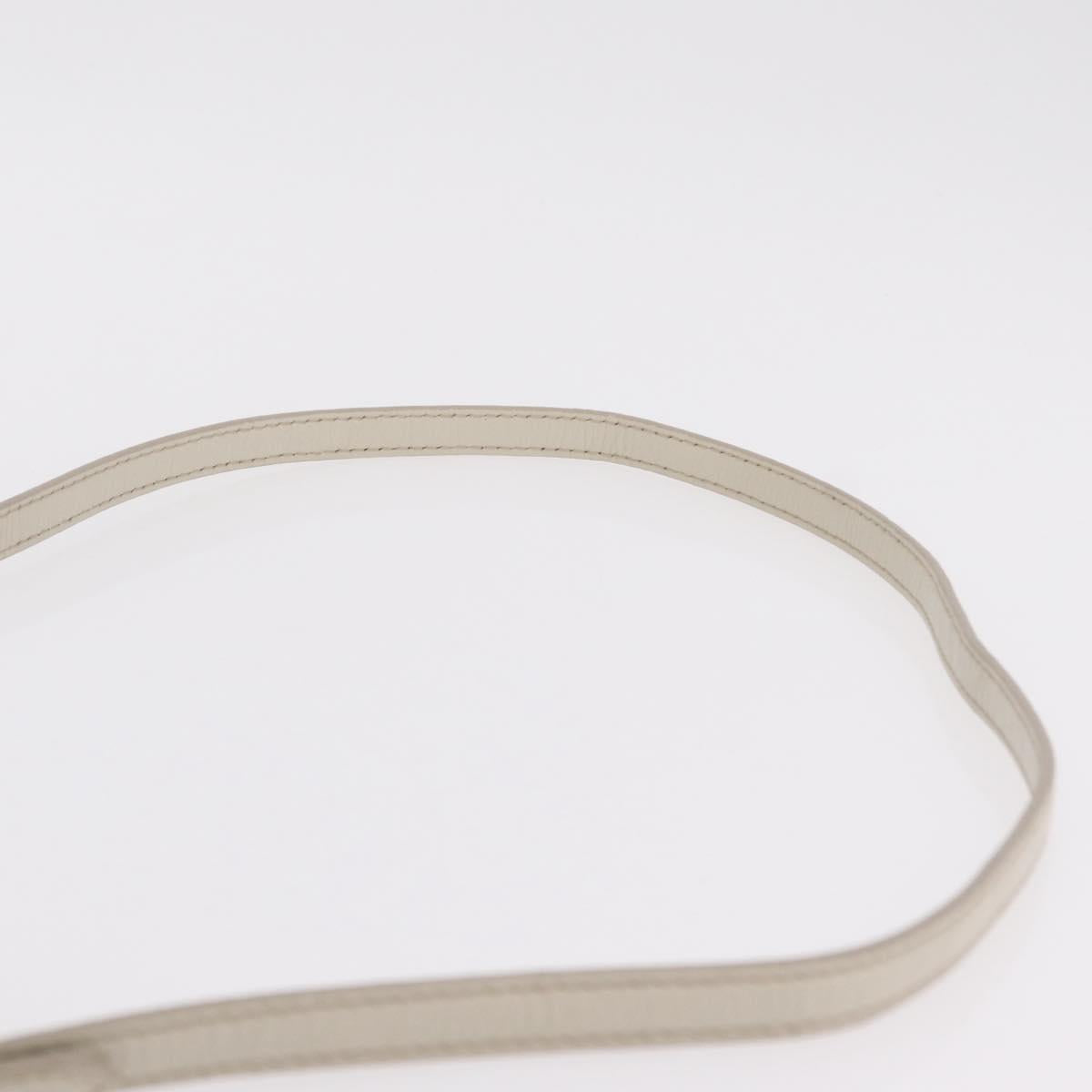 Miu Miu Hand Bag Leather 2way White Gold Auth 167659M