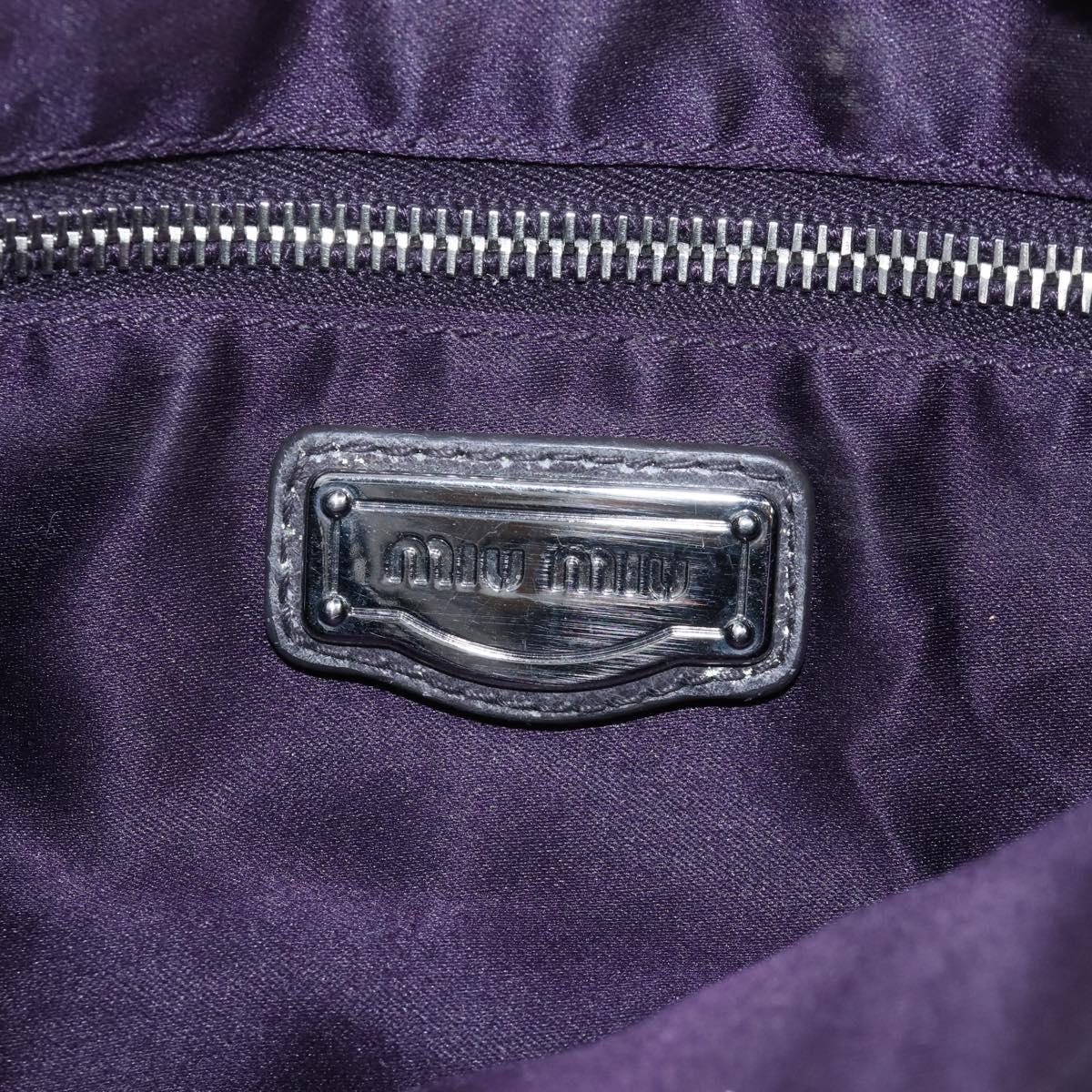 Miu Miu Hand Bag Leather 2way Gray Silver Auth 167675A