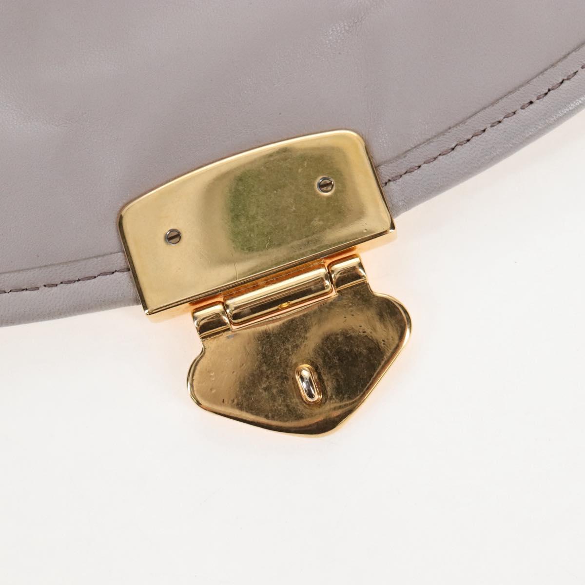 Miu Miu Matelasse Hand Bag Leather 2way Gray Gold Auth 167690M