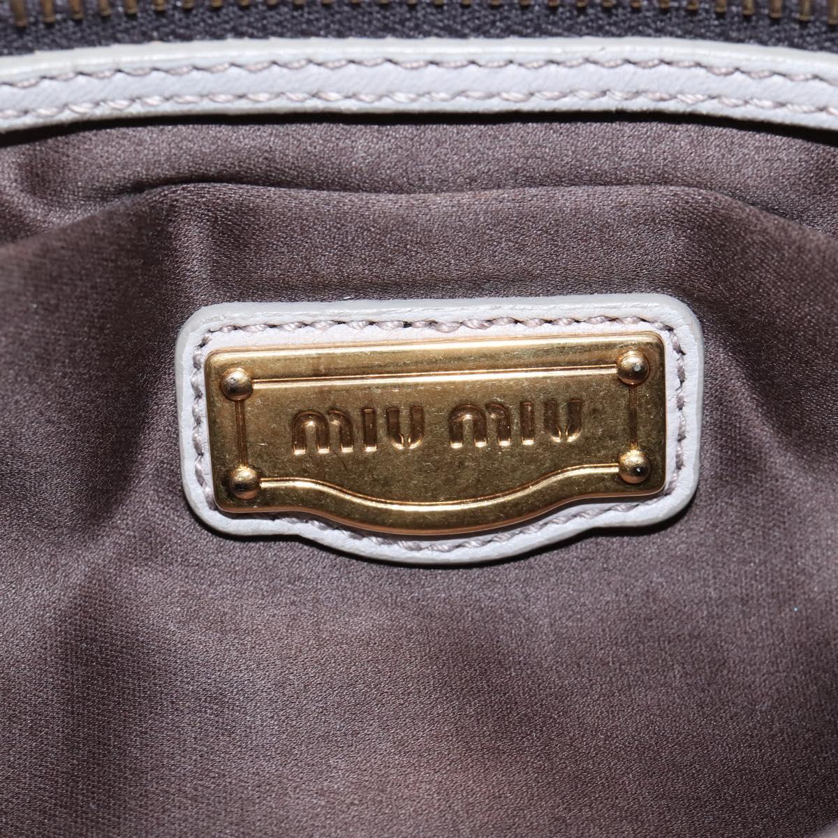 Miu Miu Matelasse Hand Bag Leather 2way Gray Gold Auth 167690M