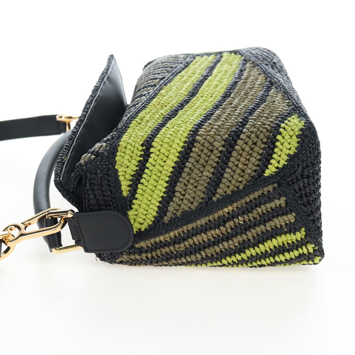 LOEWE Puzzle Bag Small Hand Bag Leather Green Gold Tone Auth 167700SM