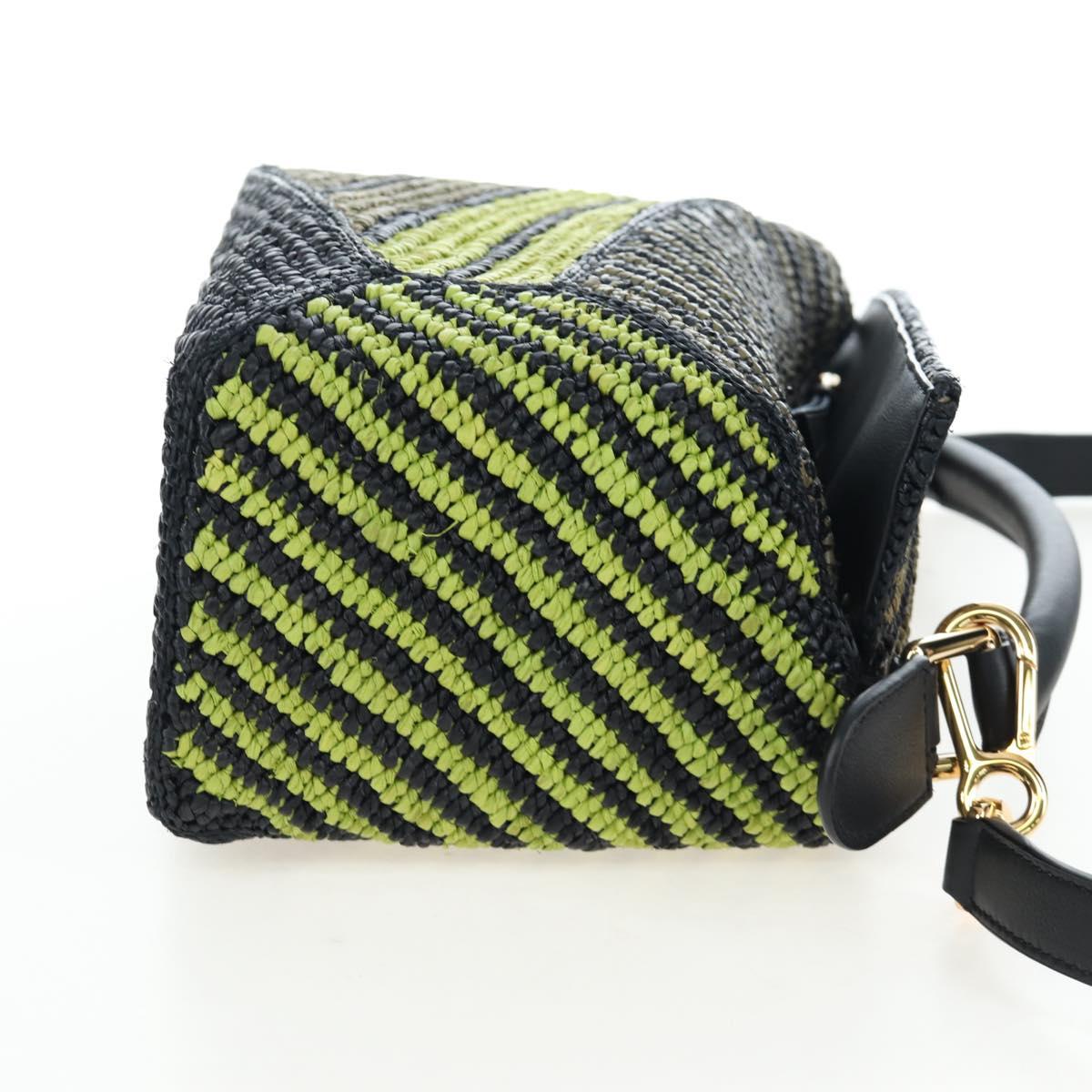 LOEWE Puzzle Bag Small Hand Bag Leather Green Gold Tone Auth 167700SM