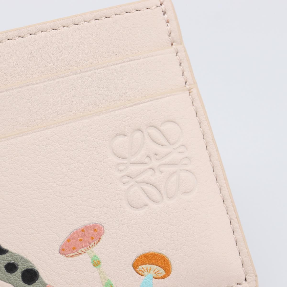LOEWE Card Case Leather Pink Auth 167702M