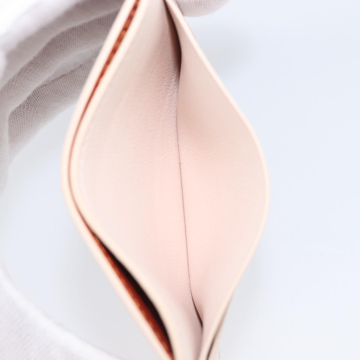 LOEWE Card Case Leather Pink Auth 167702M