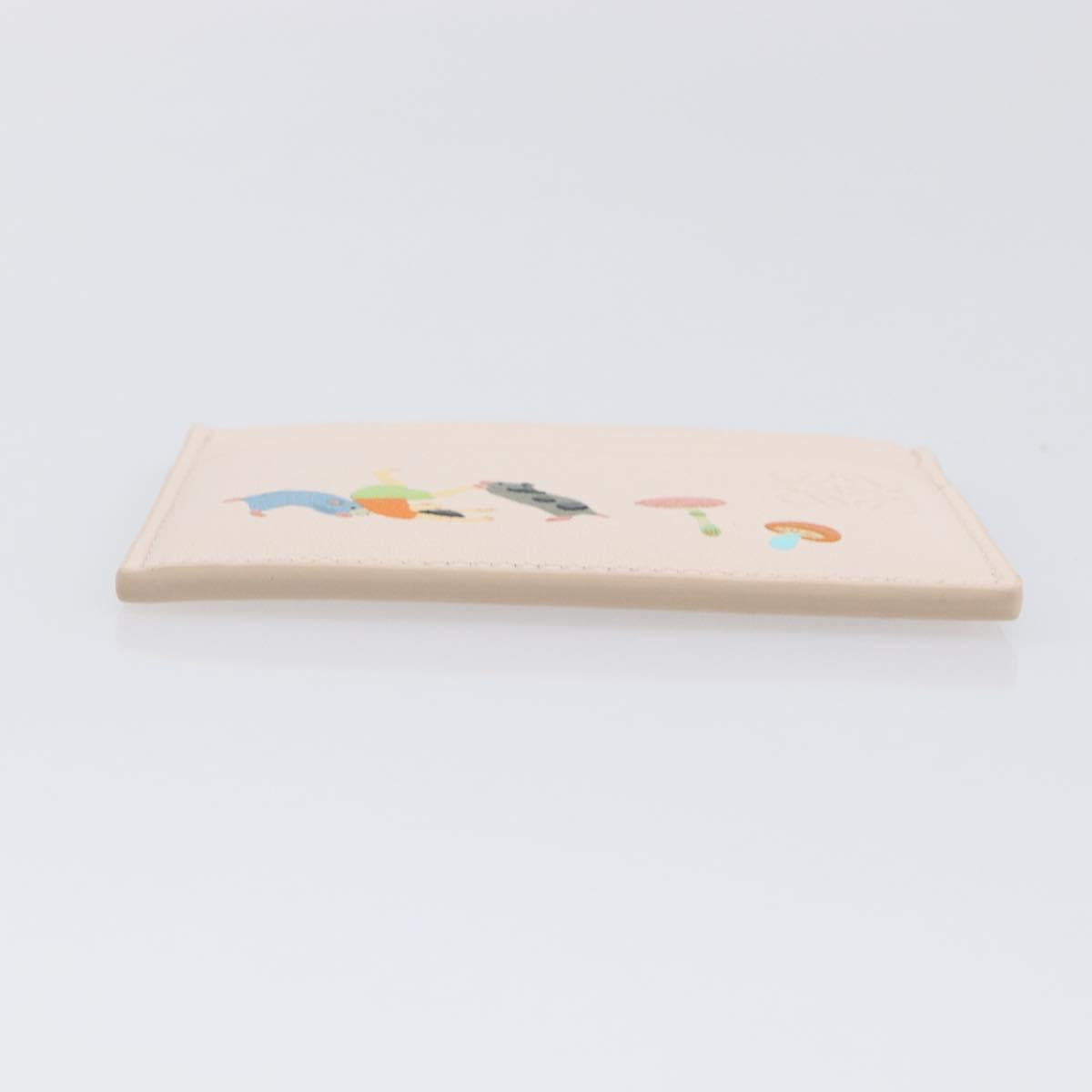 LOEWE Card Case Leather Pink Auth 167702M