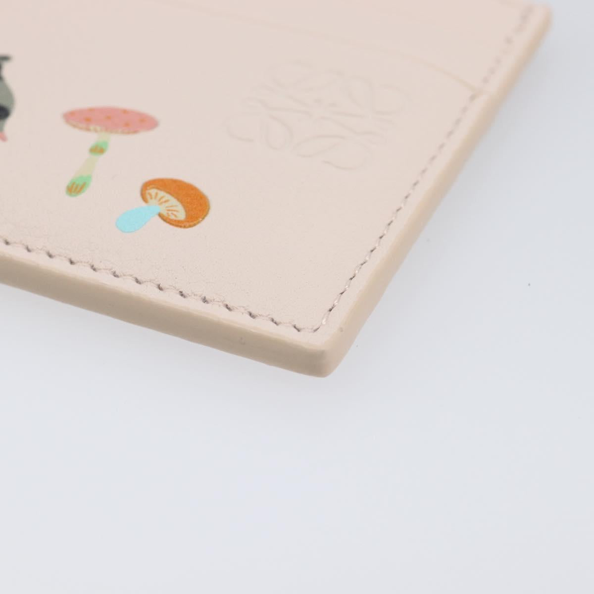 LOEWE Card Case Leather Pink Auth 167702M