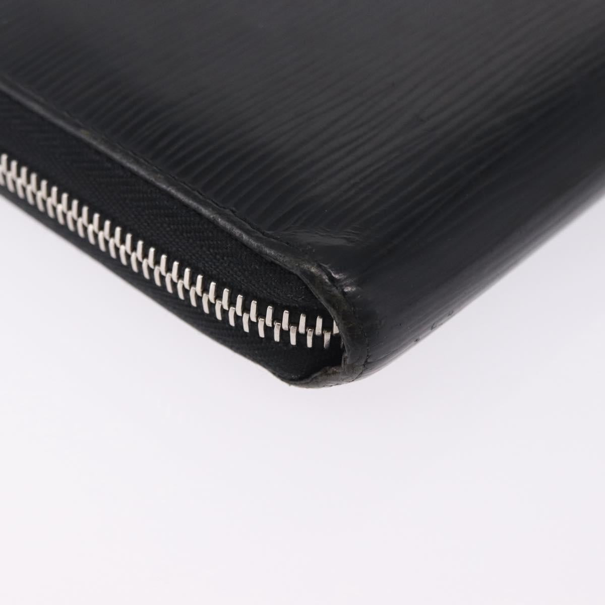 LOUIS VUITTON Epi Zippy Wallet Long Wallet Black M64838 LV Auth 167705