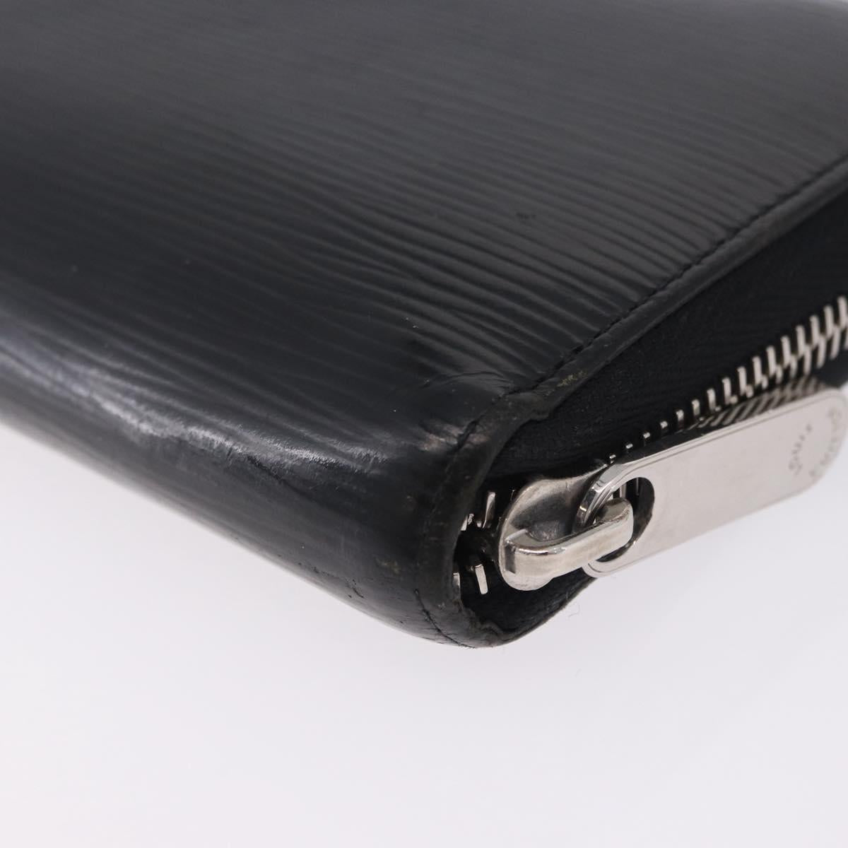 LOUIS VUITTON Epi Zippy Wallet Long Wallet Black M64838 LV Auth 167705