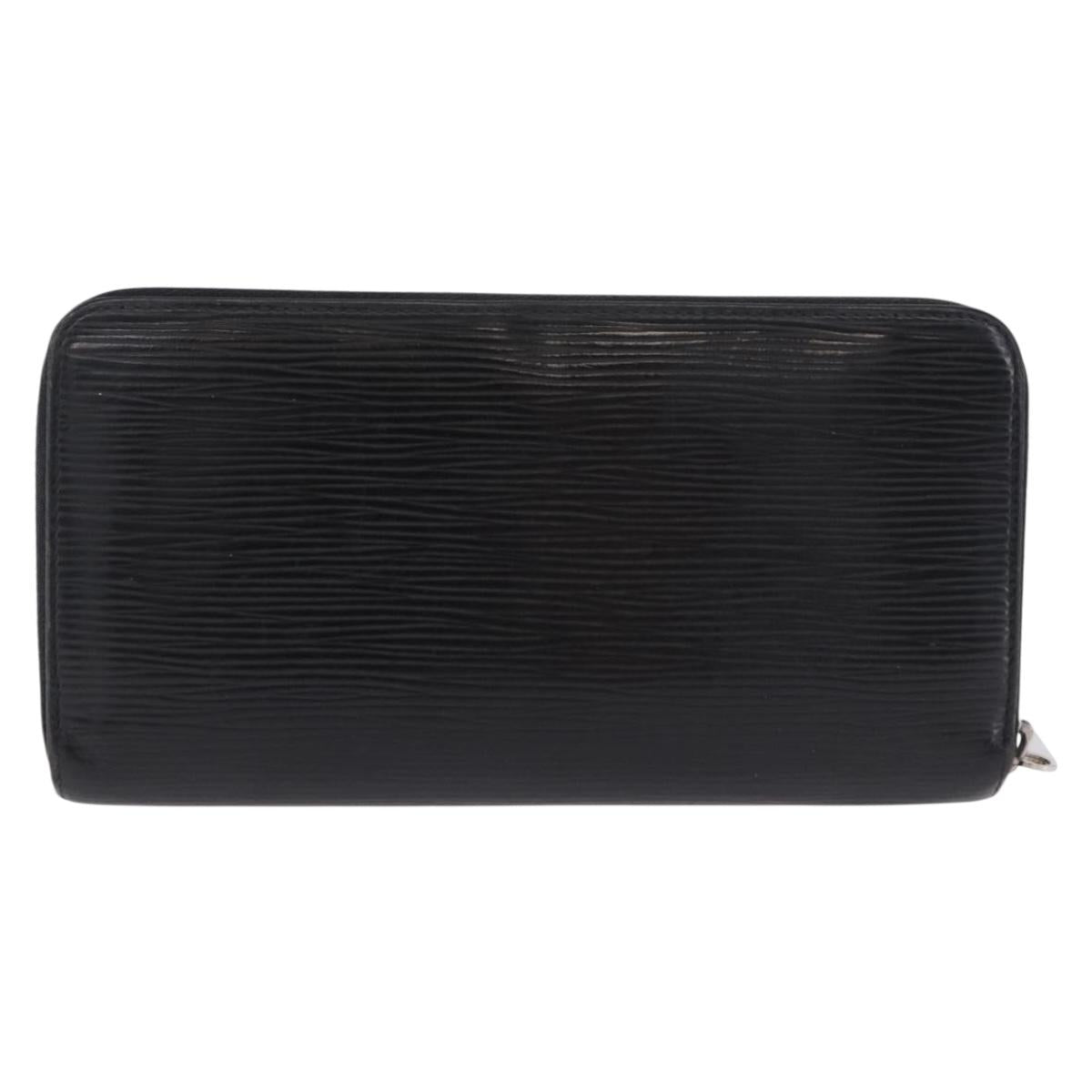 LOUIS VUITTON Epi Zippy Wallet Long Wallet Black M64838 LV Auth 167705
