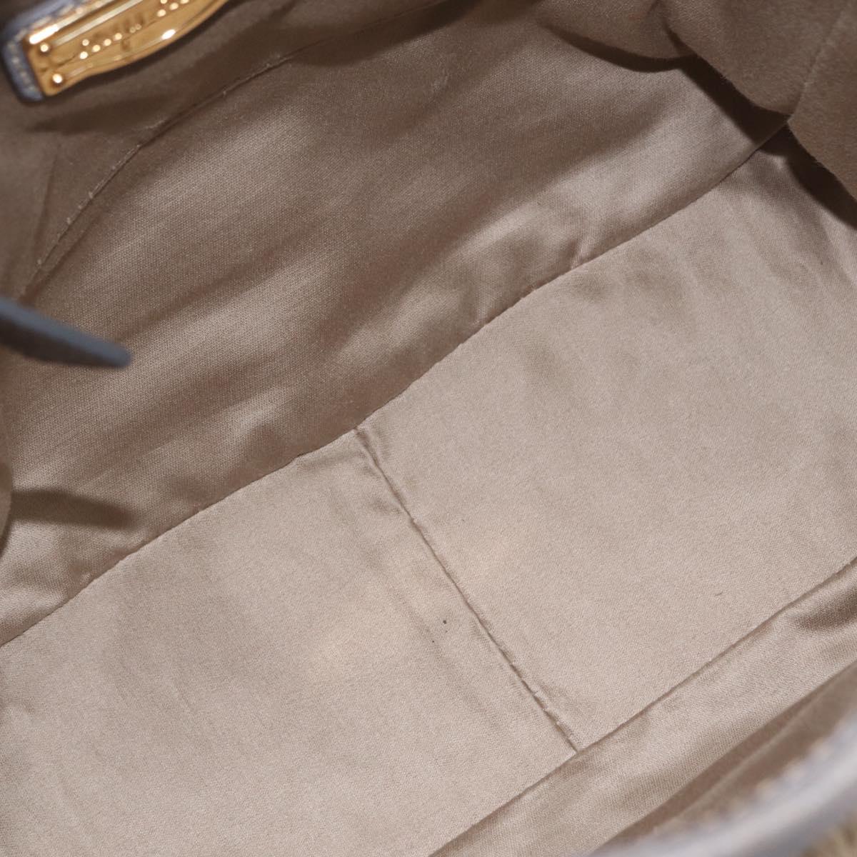 Miu Miu Hand Bag Leather 2way Gray Gold Auth 167708A