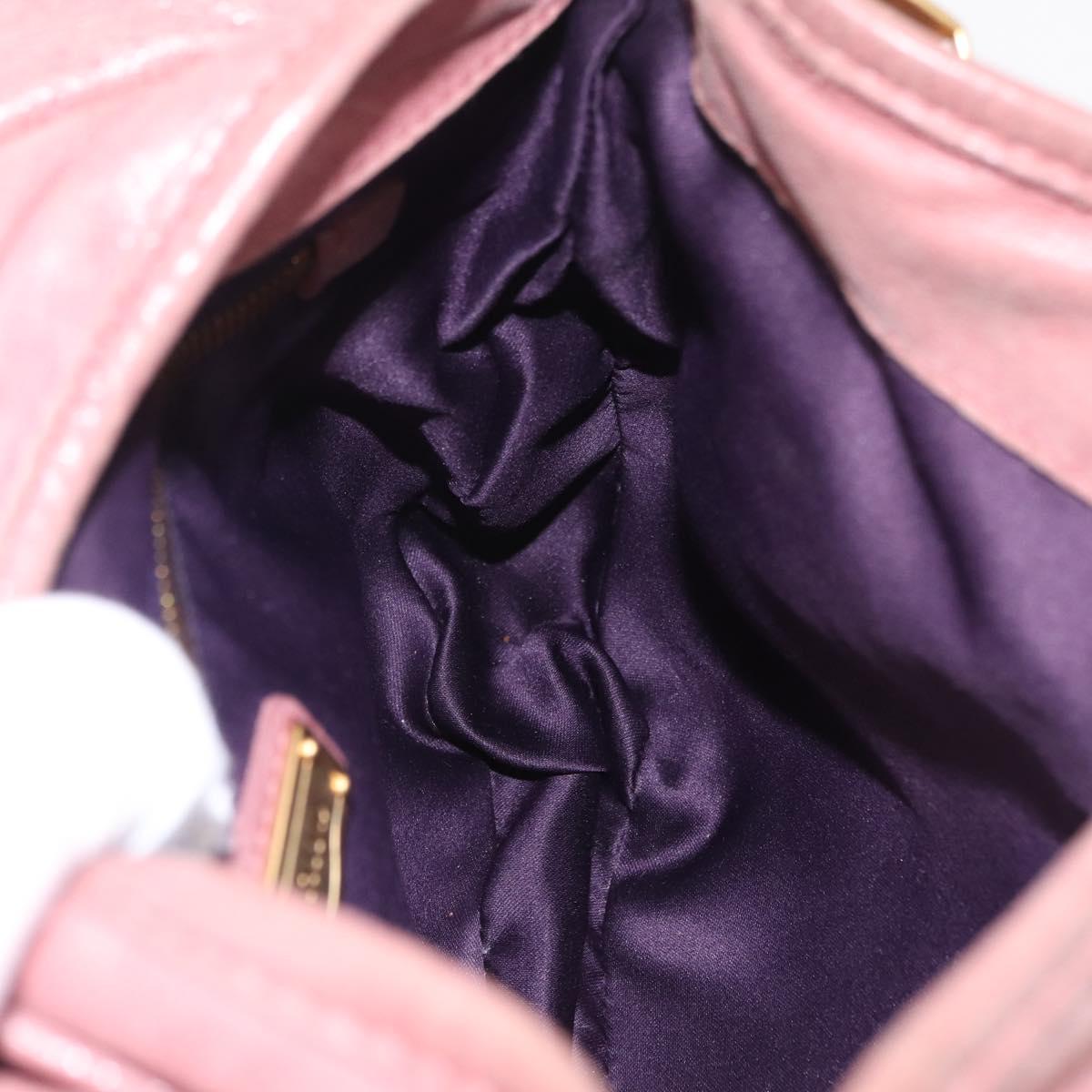 Miu Miu Hand Bag Leather 2way Pink Gold Auth 167711A