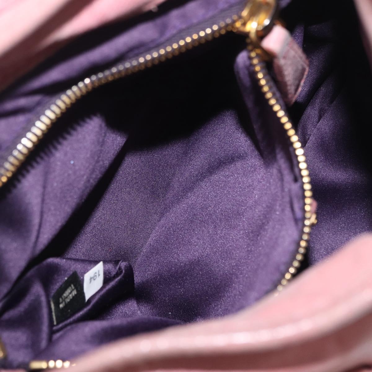 Miu Miu Hand Bag Leather 2way Pink Gold Auth 167711A