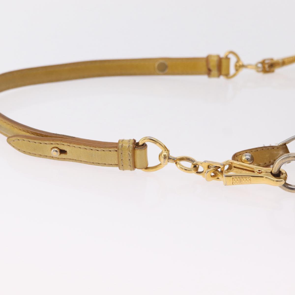 Miu Miu Shoulder Bag Leather Yellow Gold Auth 167727A