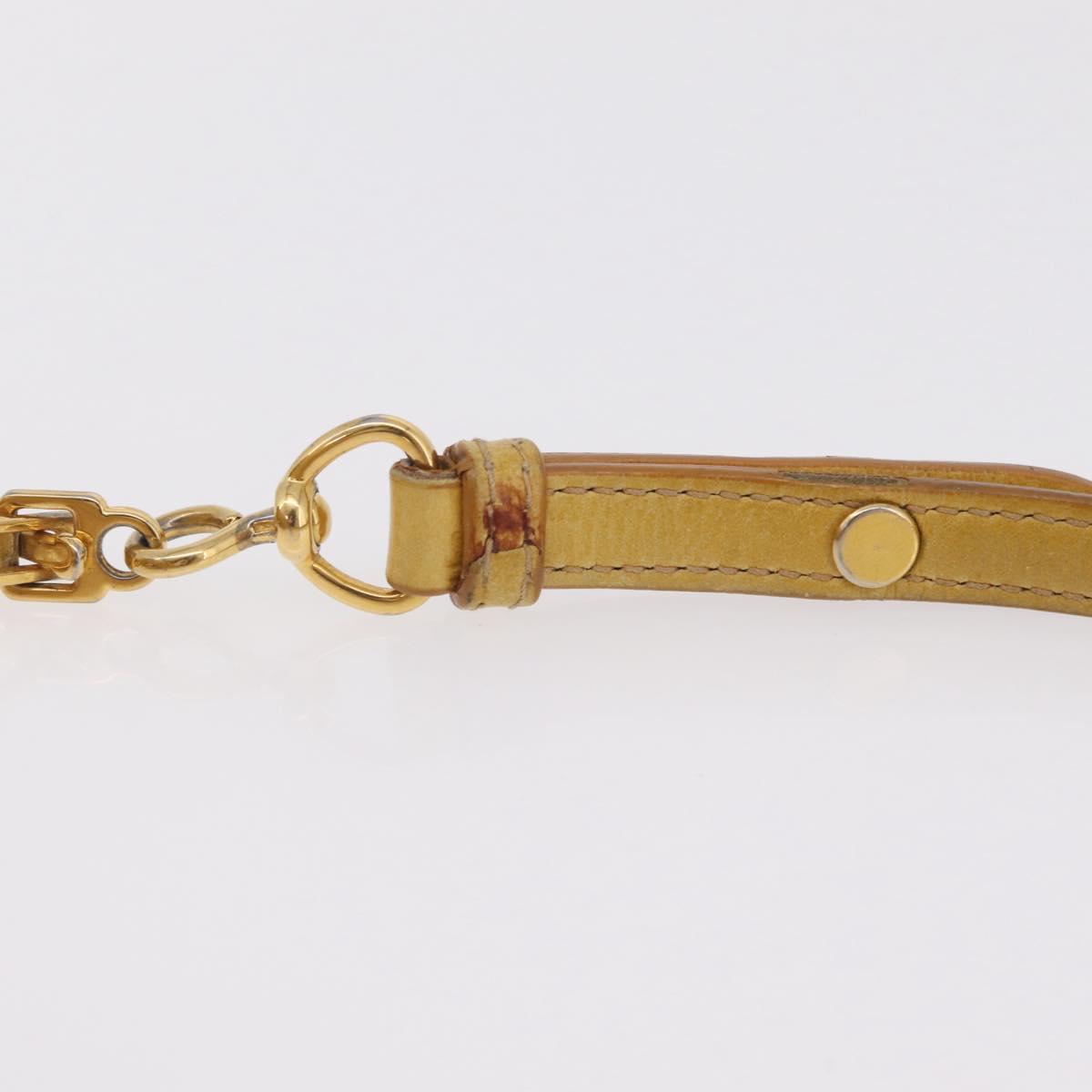 Miu Miu Shoulder Bag Leather Yellow Gold Auth 167727A