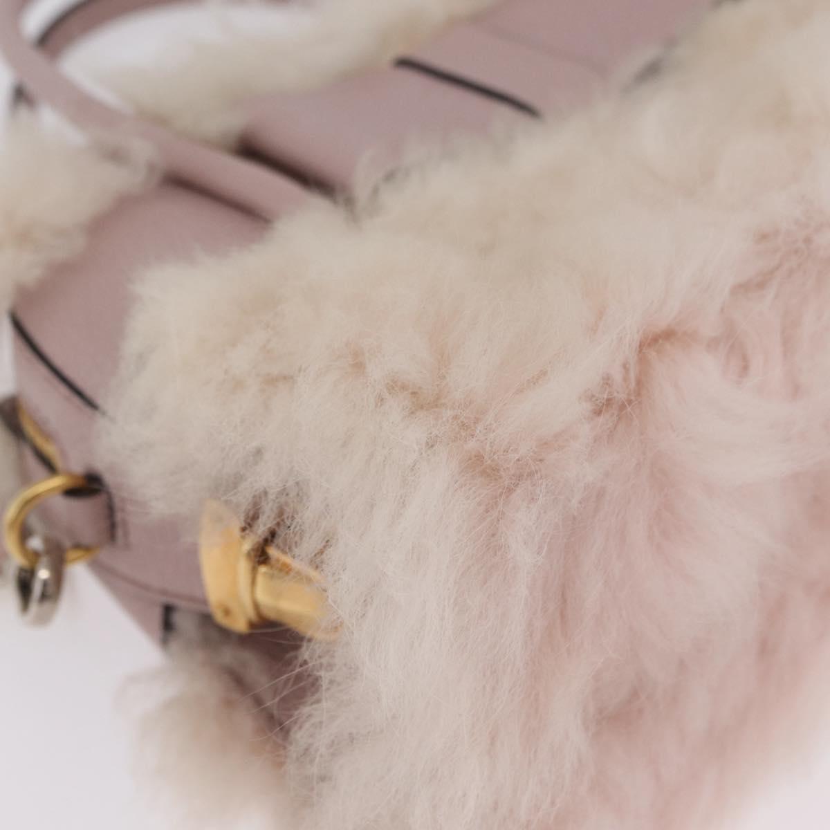 Miu Miu Hand Bag Mouton 2way Pink Gold Auth 167728M