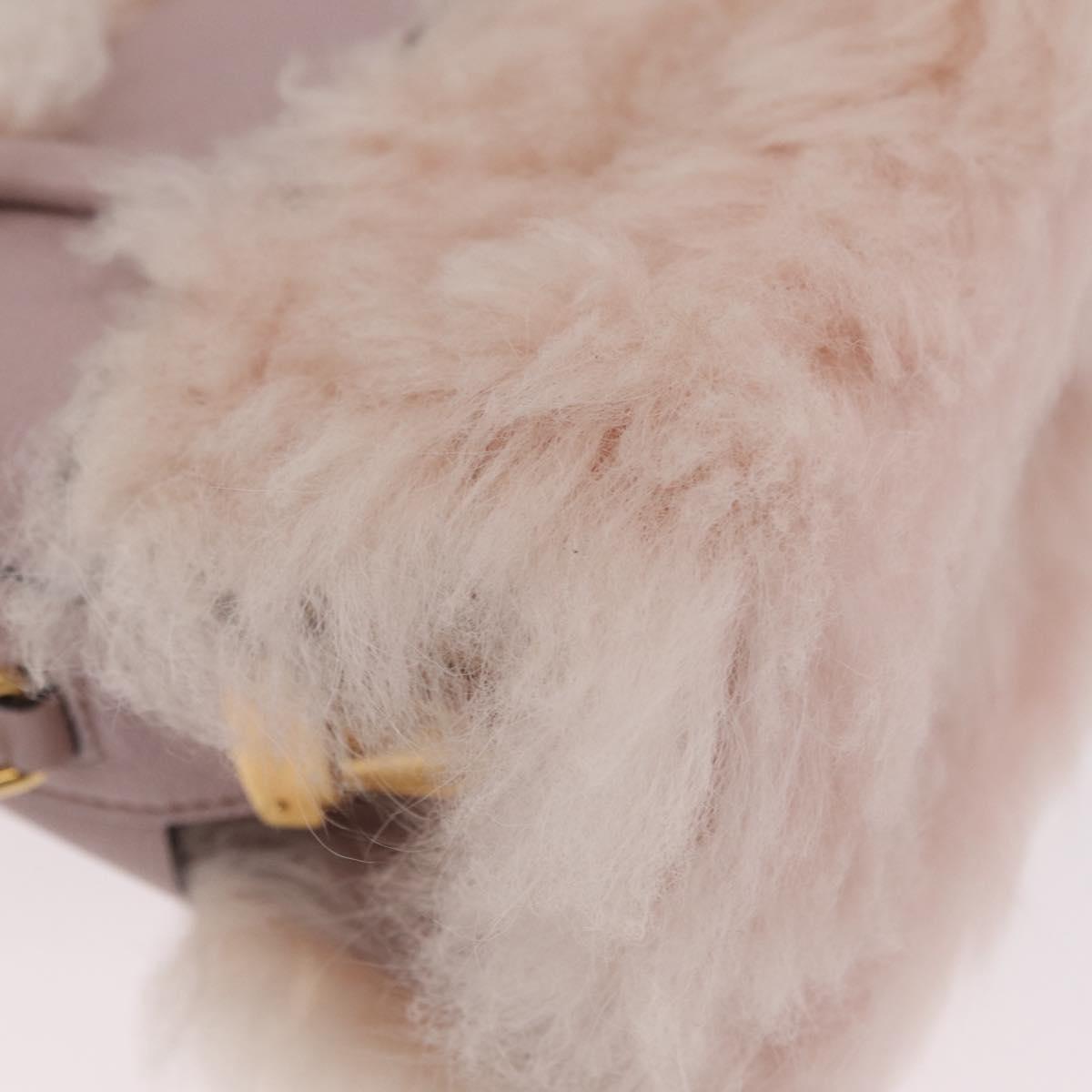 Miu Miu Hand Bag Mouton 2way Pink Gold Auth 167728M