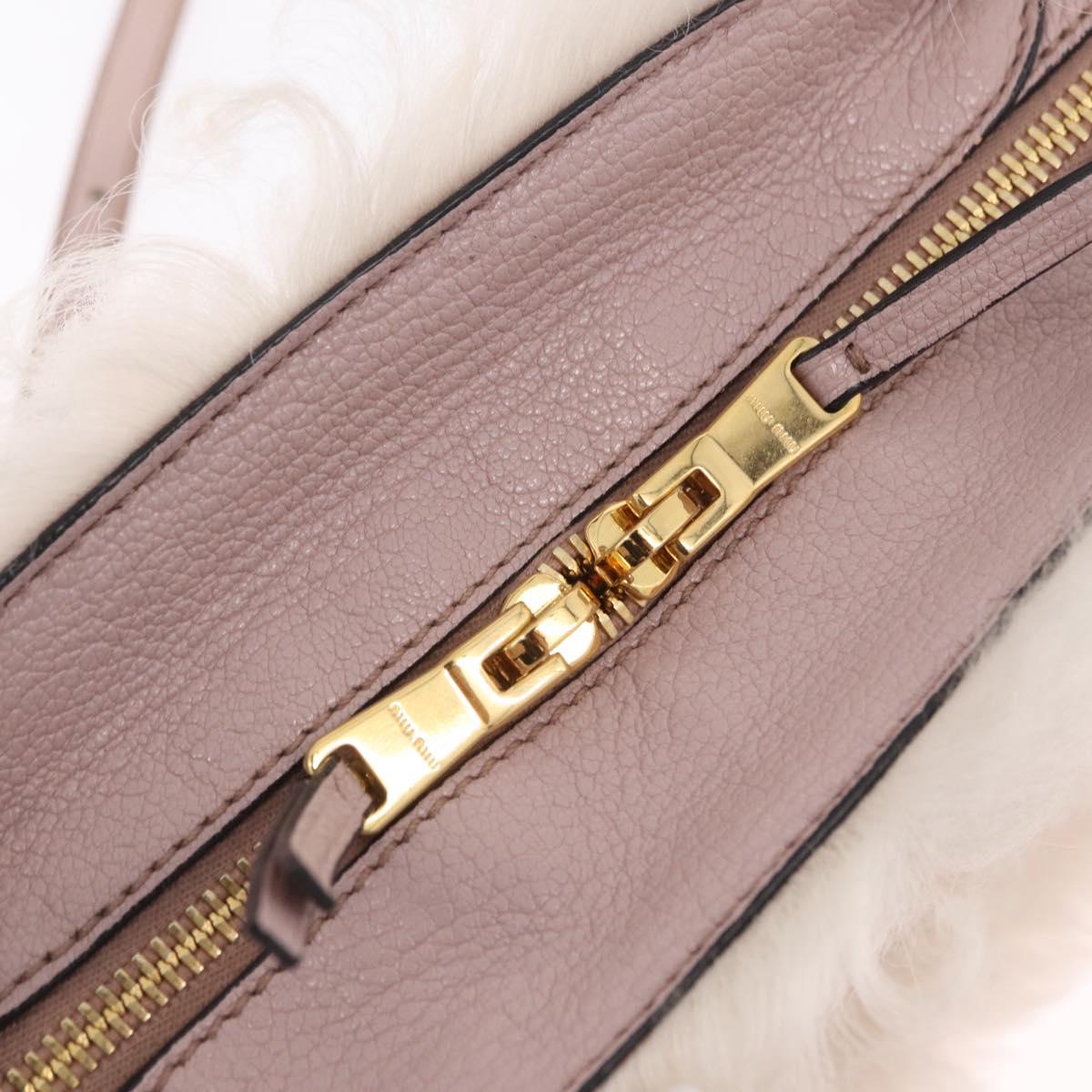 Miu Miu Hand Bag Mouton 2way Pink Gold Auth 167728M
