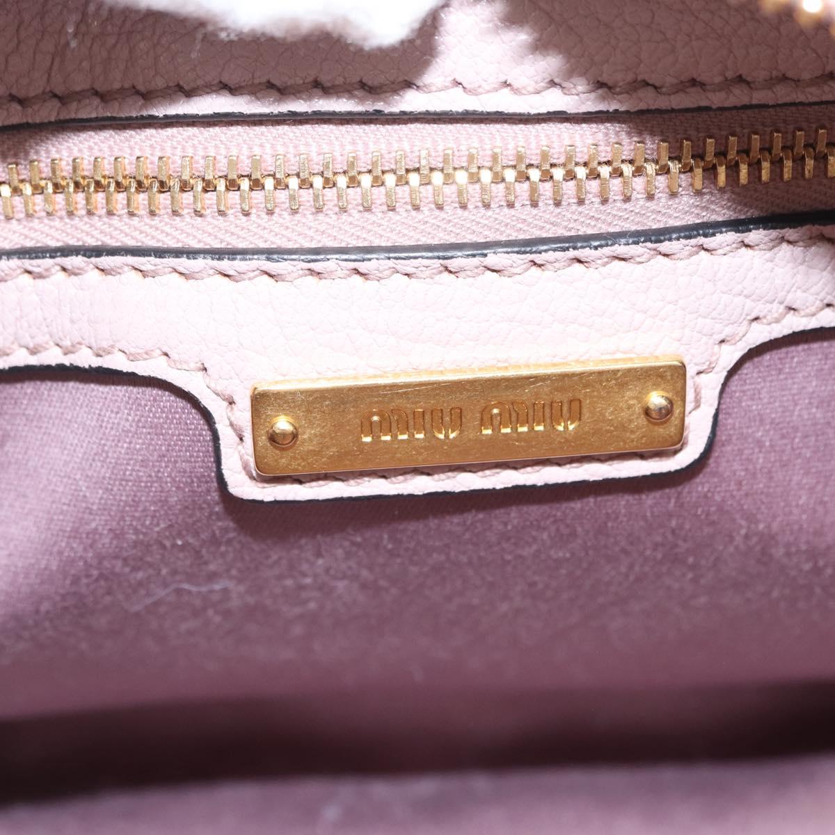 Miu Miu Hand Bag Mouton 2way Pink Gold Auth 167728M