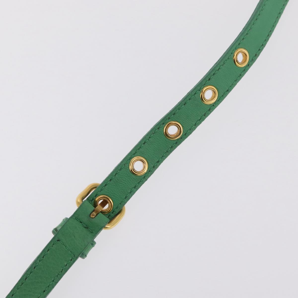 Miu Miu Matelasse Hand Bag Leather 2way Green Gold Auth 167731M