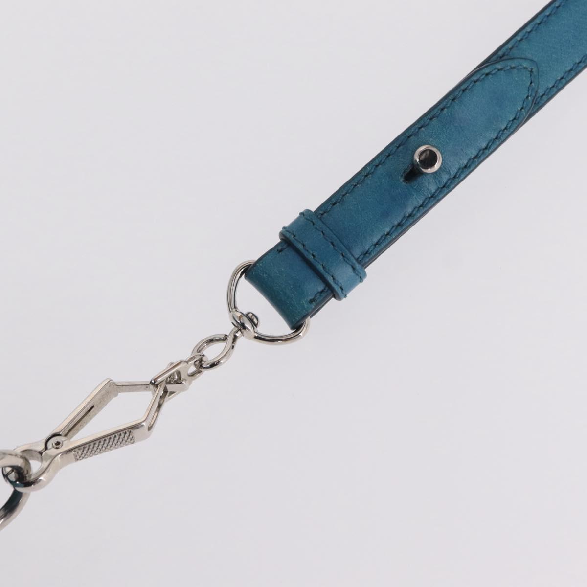 Miu Miu Hand Bag Leather 2way Blue Silver Auth 167732M