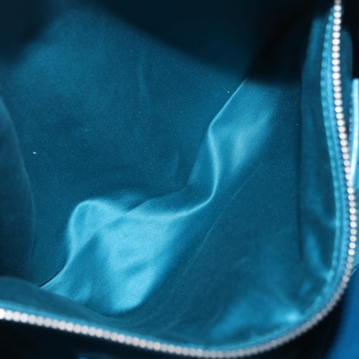 Miu Miu Hand Bag Leather 2way Blue Silver Auth 167732M