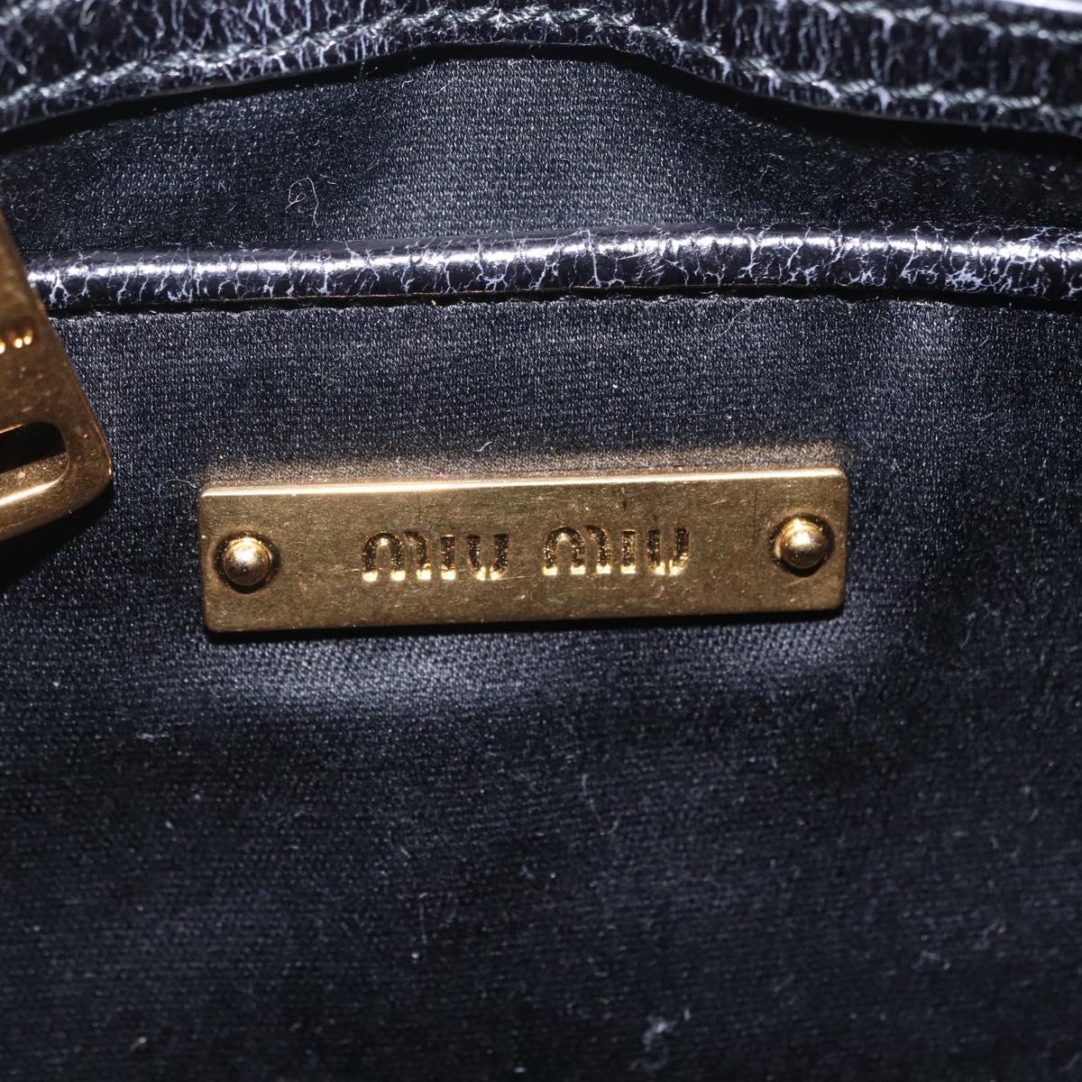 Miu Miu Shoulder Bag Leather Black Gold Auth 167737A