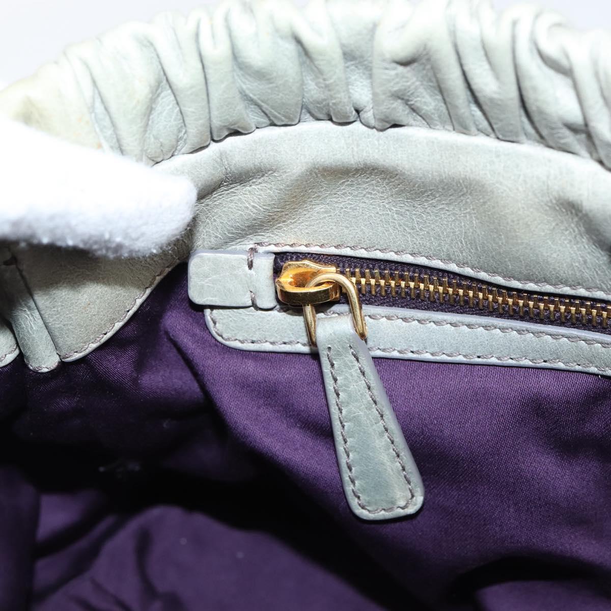 Miu Miu Hand Bag Leather 2way Gray Gold Auth 167739M