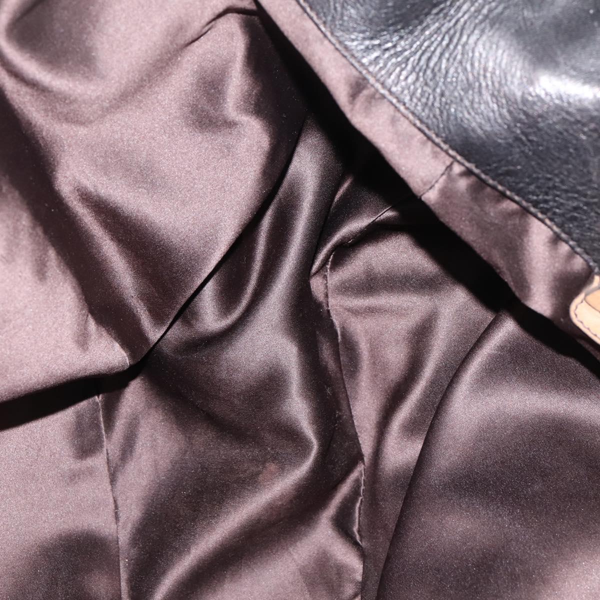 Miu Miu Shoulder Bag Leather Black Gold Tone Auth 167742M