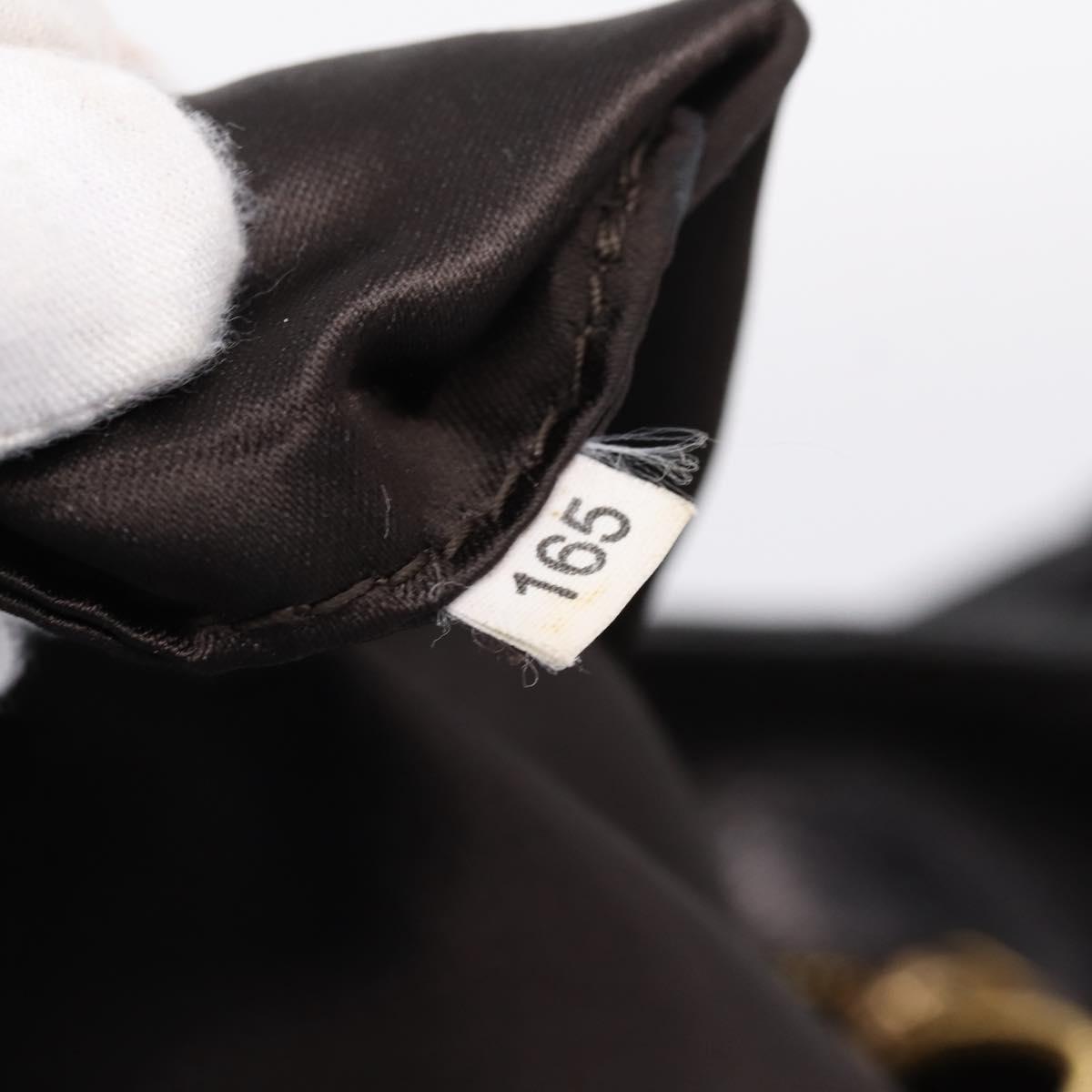 Miu Miu Shoulder Bag Leather Black Gold Tone Auth 167742M