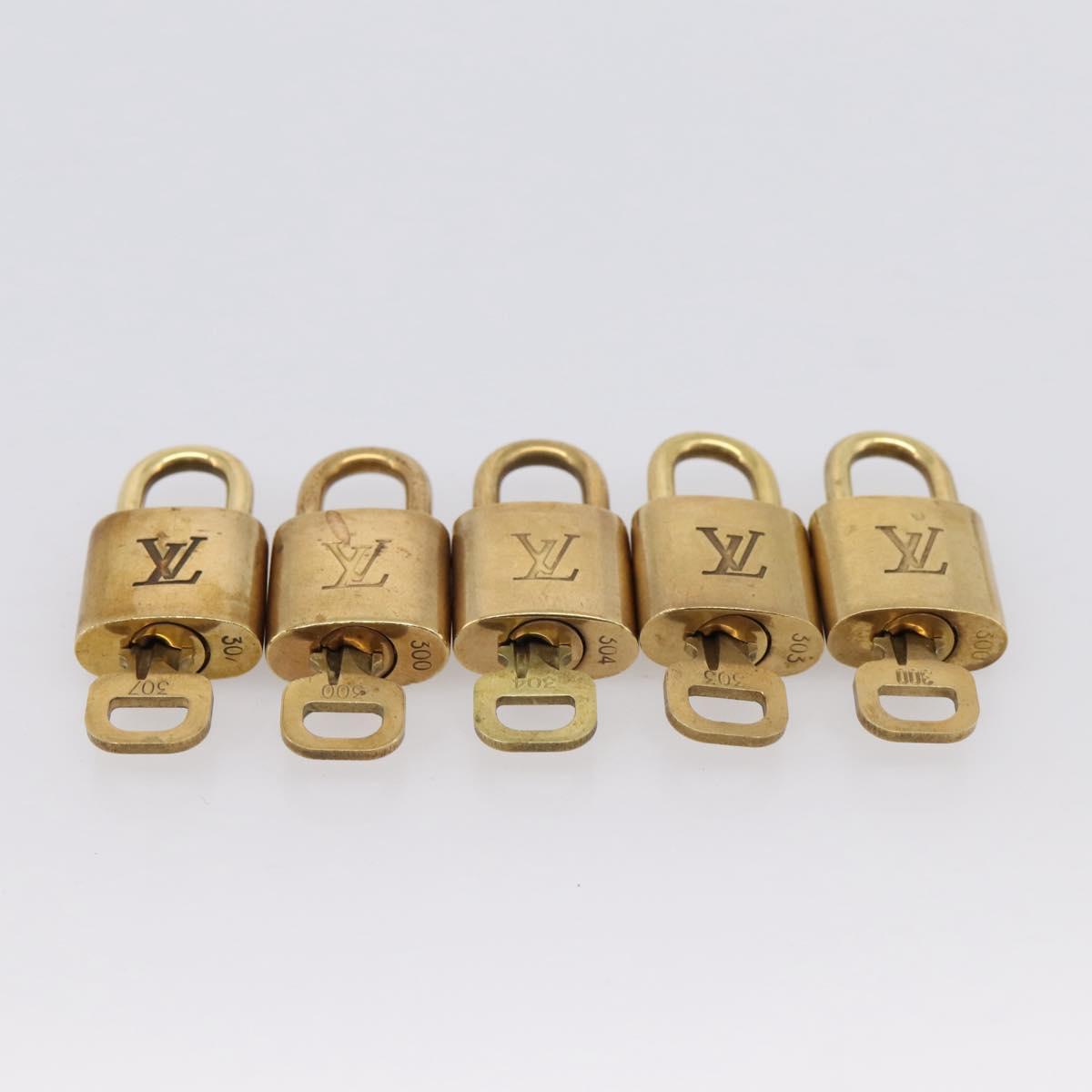 LOUIS VUITTON Padlock Metal 10 Set Gold LV Auth 167769