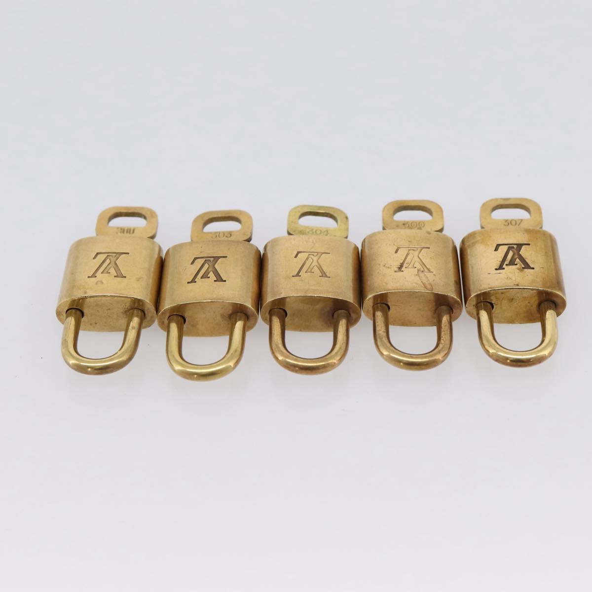 LOUIS VUITTON Padlock Metal 10 Set Gold LV Auth 167769