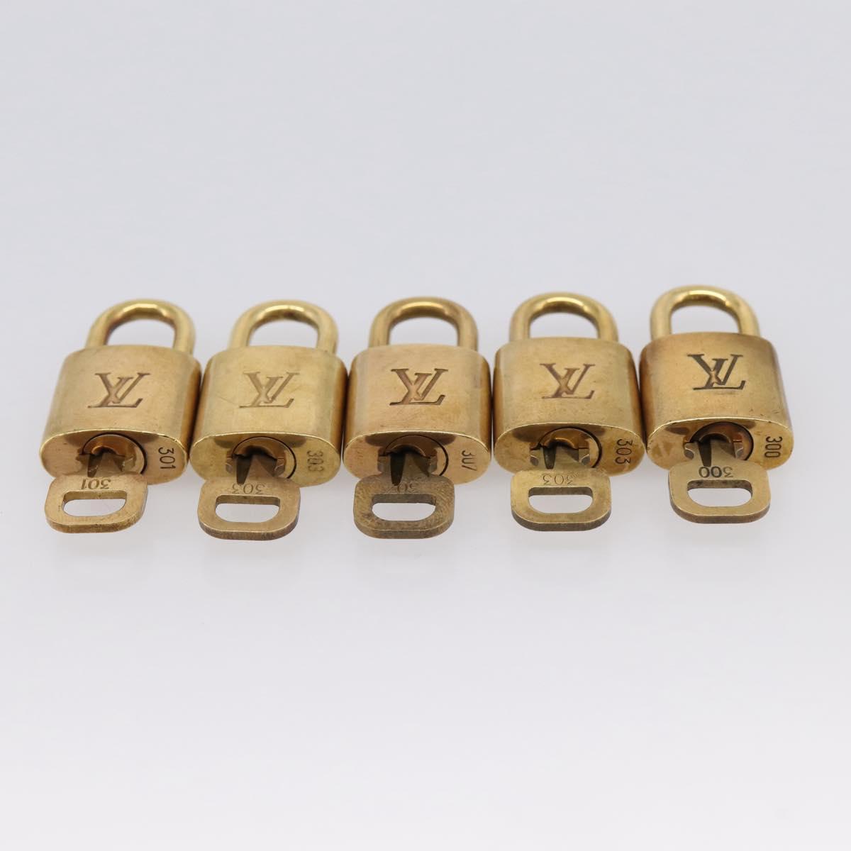 LOUIS VUITTON Padlock Metal 10 Set Gold LV Auth 167769