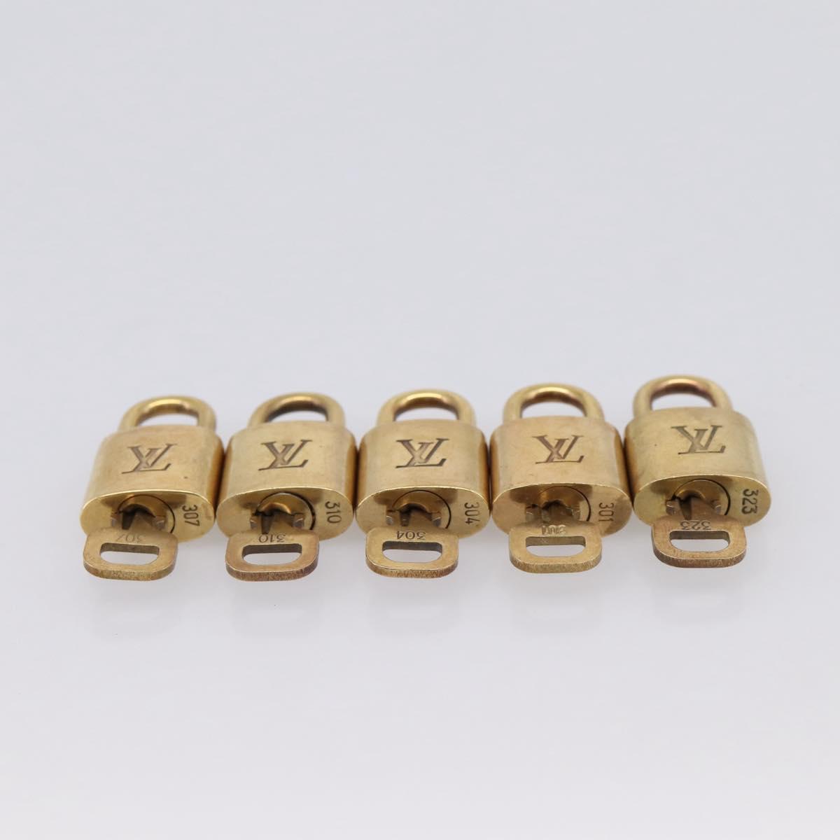 LOUIS VUITTON Padlock metal 10 Set Gold LV Auth 167770