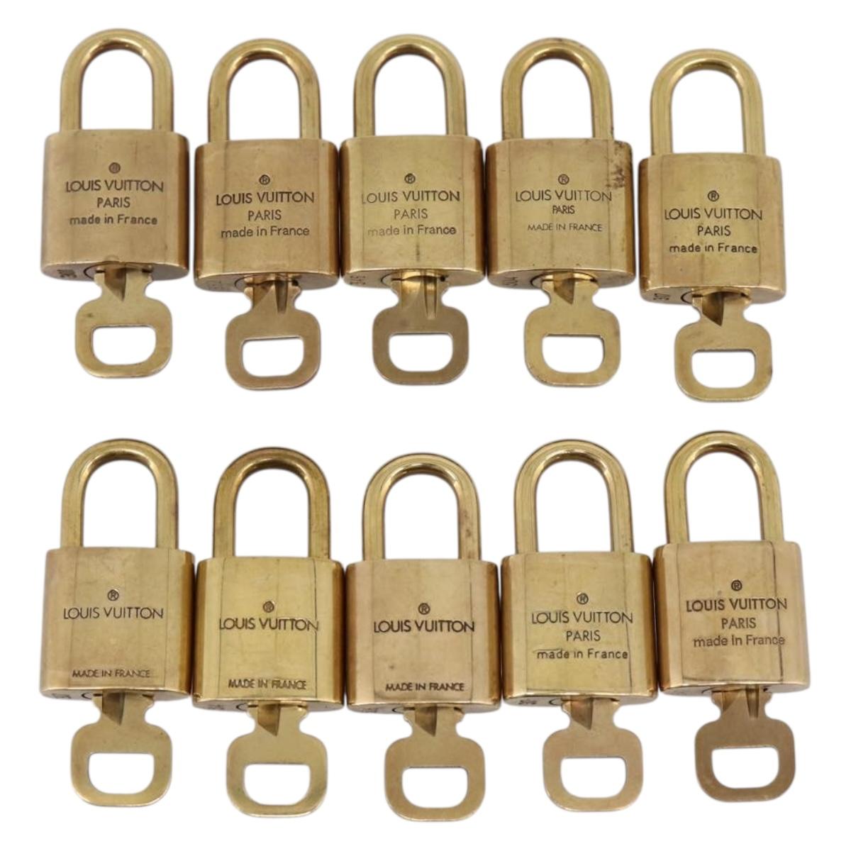 LOUIS VUITTON Padlock metal 10 Set Gold LV Auth 167771