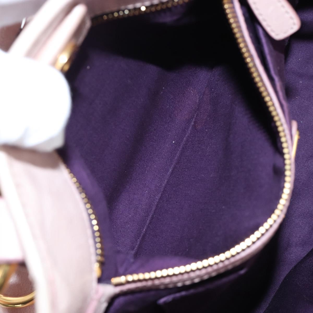 Miu Miu Hand Bag Leather 2way Pink Gold Auth 167773M