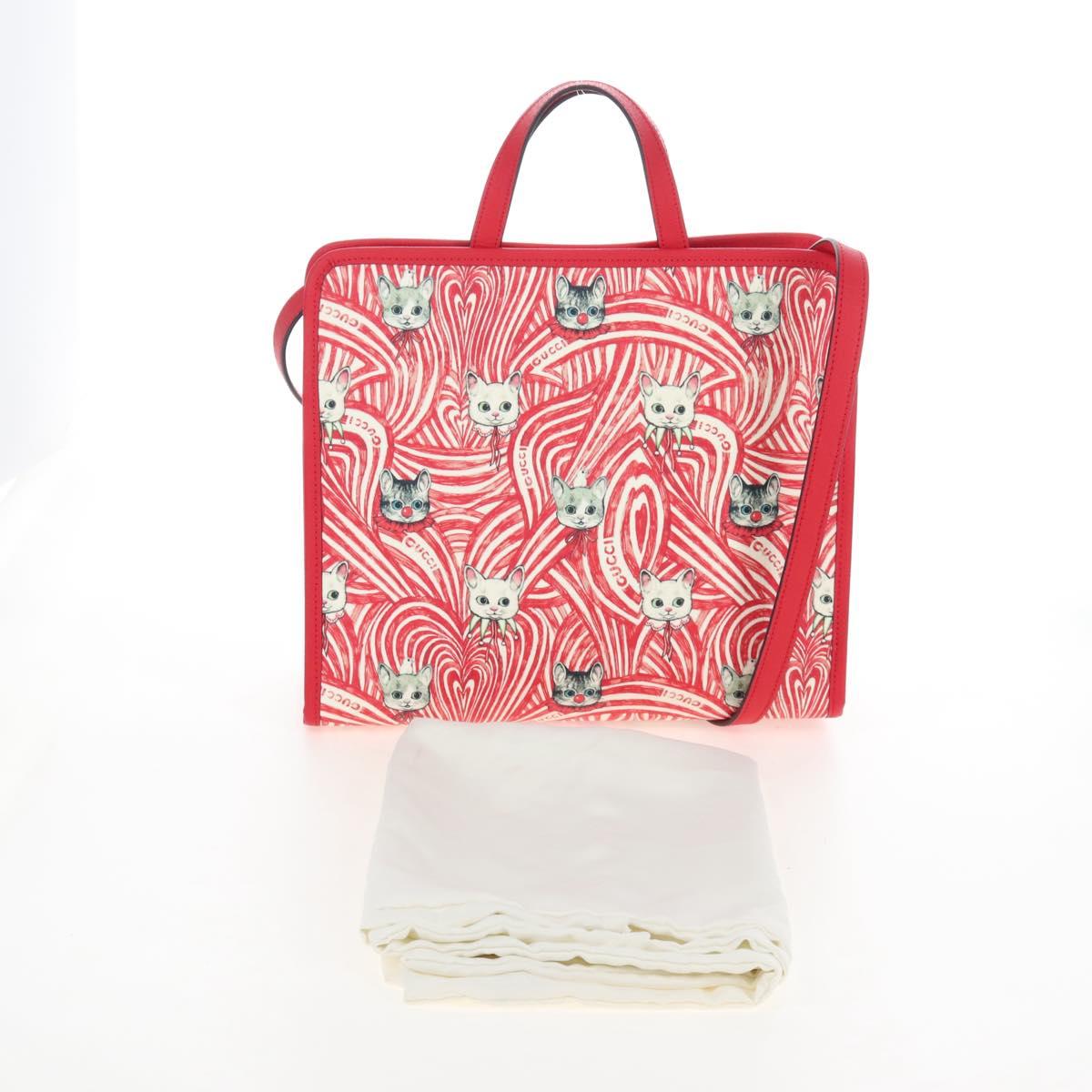 GUCCI x Higuchi Yuuko Hand Bag PVC 2way Red 630542 Auth 167781SM