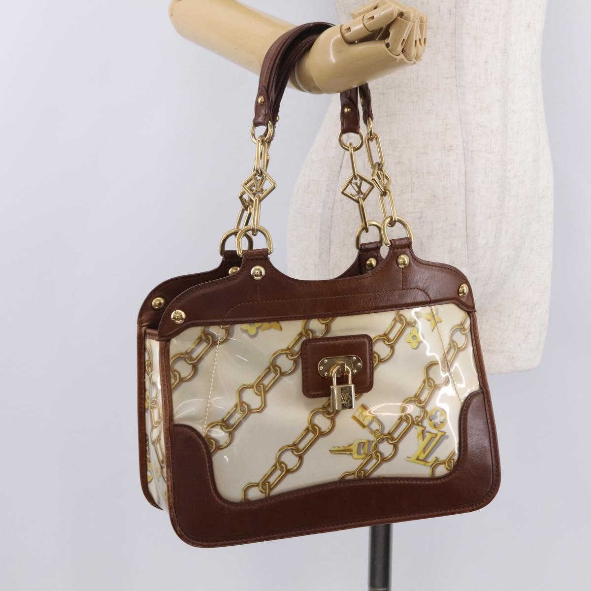 LOUIS VUITTON Charm Cabas Bron Hand Bag Brown White M95157 LV Auth 167784A