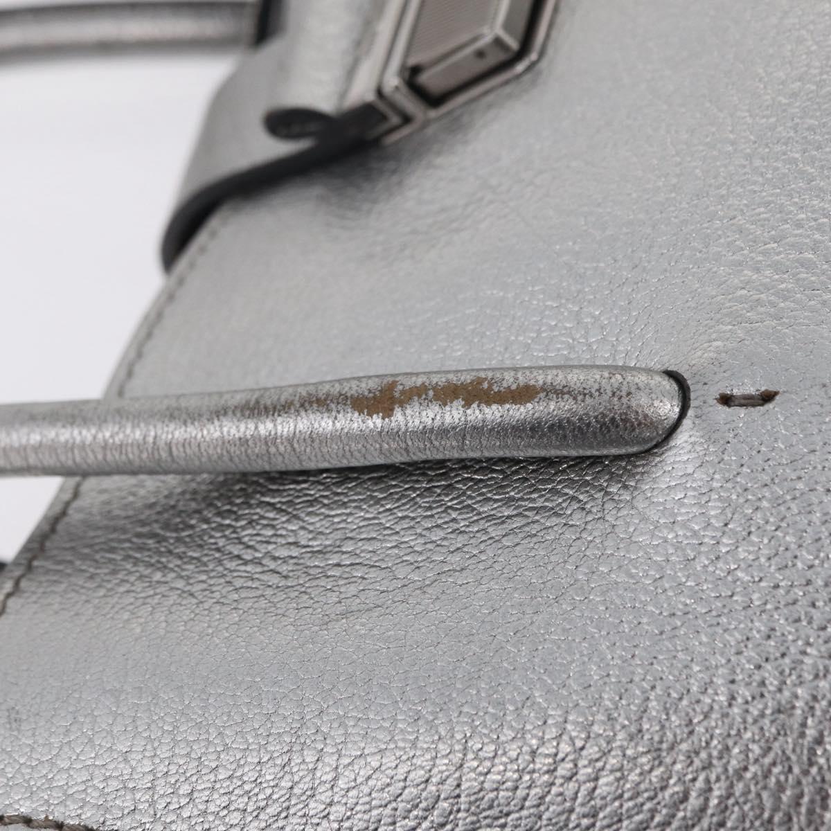 Miu Miu Hand Bag Leather 2way Silver Auth 167797A
