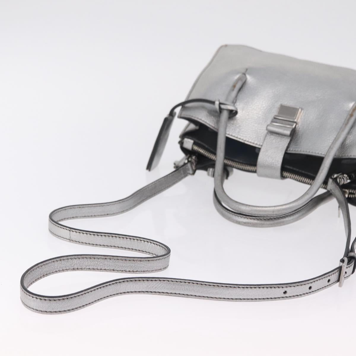 Miu Miu Hand Bag Leather 2way Silver Auth 167797A
