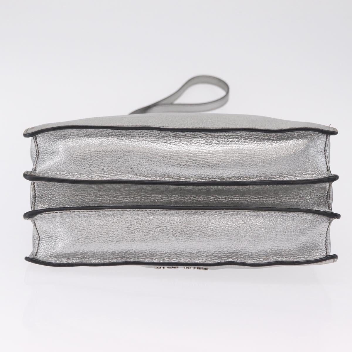 Miu Miu Hand Bag Leather 2way Silver Auth 167797A