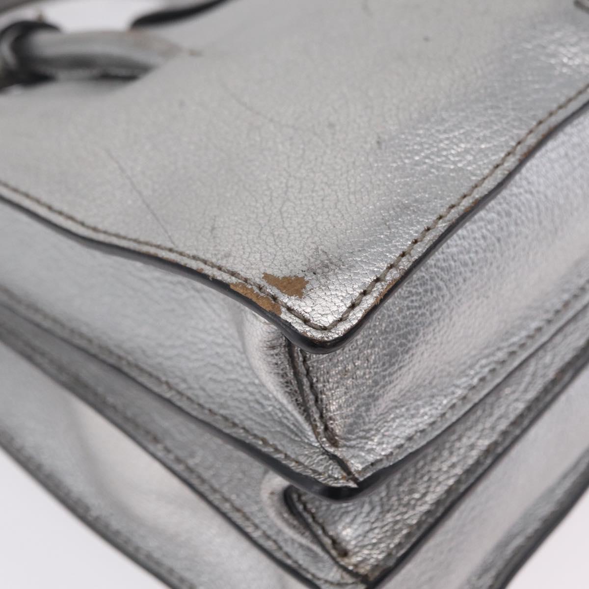 Miu Miu Hand Bag Leather 2way Silver Auth 167797A