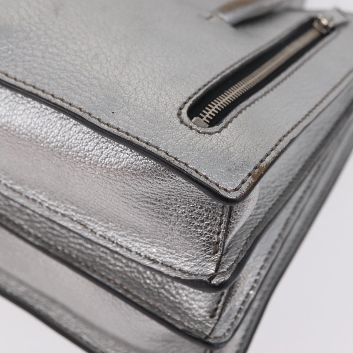 Miu Miu Hand Bag Leather 2way Silver Auth 167797A