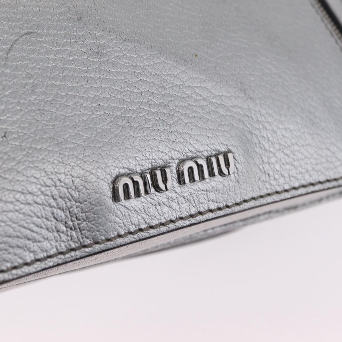 Miu Miu Hand Bag Leather 2way Silver Auth 167797A