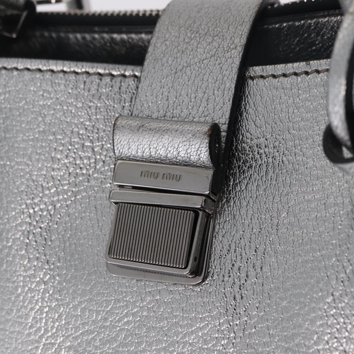 Miu Miu Hand Bag Leather 2way Silver Auth 167797A